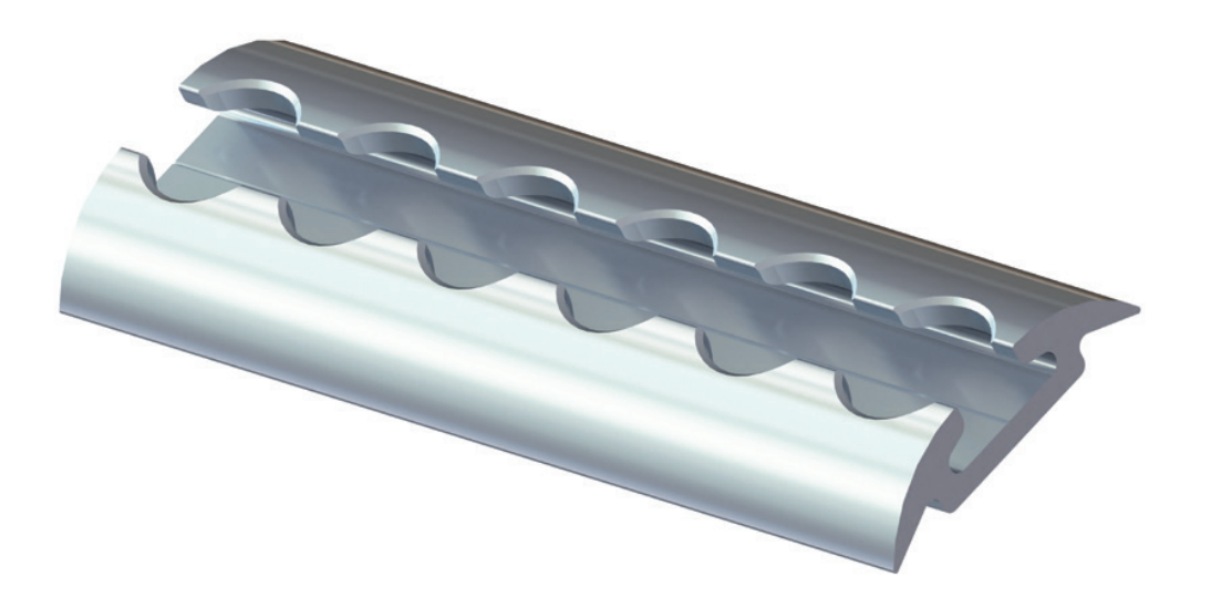 Sortimo Alu-Zurrschiene Länge 940 mm Dachholme, halbrund