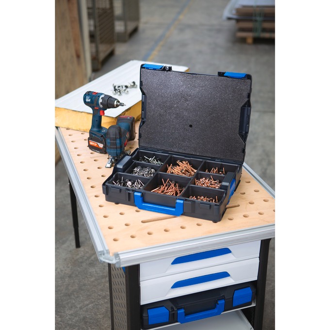 L-BOXX 102 G4 mit Kleinteileeinsatz 8 M. - coolgrey