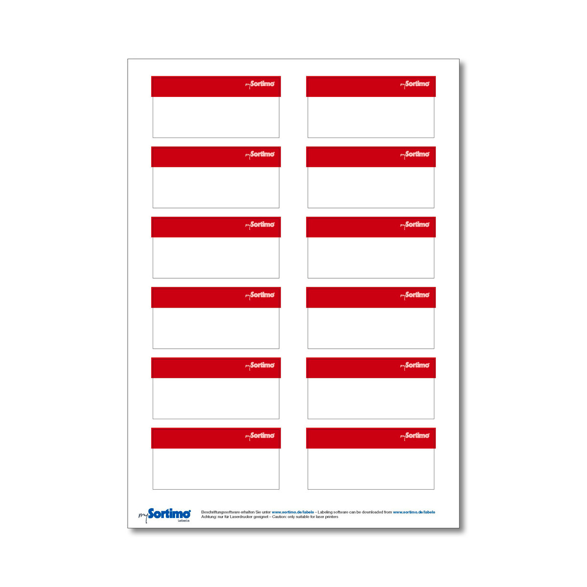 Beschriftungsetiketten rot BOXX/Koffer/Clip 12 St. (1 Bogen)